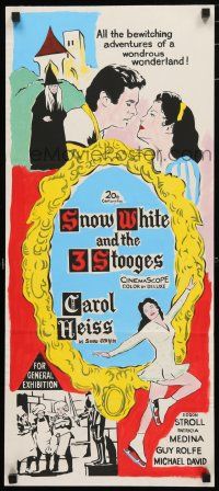 1y933 SNOW WHITE & THE THREE STOOGES Aust daybill R60s Carol Heiss, Moe, Larry & Joe!