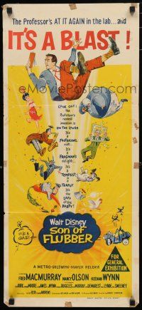 1y937 SON OF FLUBBER Aust daybill '63 Walt Disney, art of absent-minded professor Fred MacMurray!