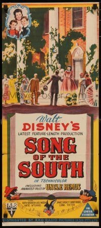 1y938 SONG OF THE SOUTH Aust daybill '46 Walt Disney, Uncle Remus, Br'er Rabbit & Br'er Bear!