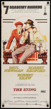 1y942 STING Aust daybill '74 art of con men Paul Newman & Robert Redford by Richard Amsel
