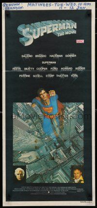 1y949 SUPERMAN Aust daybill '78 comic book hero Christopher Reeve, Gene Hackman, Marlon Brando!