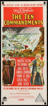 1y951 TEN COMMANDMENTS Aust daybill R60 DeMille classic starring Charlton Heston & Yul Brynner!