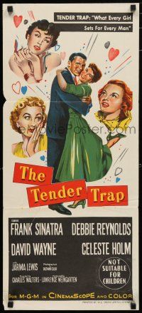 1y954 TENDER TRAP Aust daybill '55 Sinatra prefers Debbie Reynolds, Celeste Holm & Jarma Lewis!