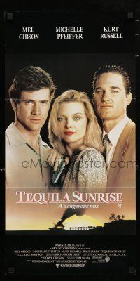 1y955 TEQUILA SUNRISE Aust daybill '88 Mel Gibson, pretty Michelle Pfeiffer & Kurt Russell!