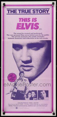 1y960 THIS IS ELVIS Aust daybill '81 Elvis Presley rock 'n' roll biography, portrait of The King!