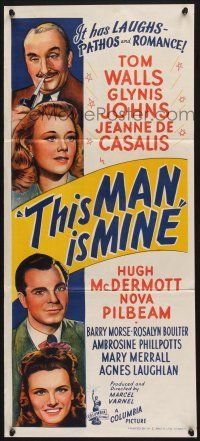 1y961 THIS MAN IS MINE Aust daybill '46 art of Tom Walls, Glynis Johns & more!