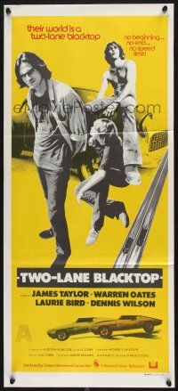1y975 TWO-LANE BLACKTOP Aust daybill '71 James Taylor, Warren Oates, Laurie Bird, no speed limit!