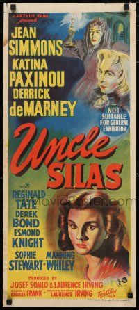 1y976 UNCLE SILAS Aust daybill '47 cool artwork of Jean Simmons, in her first starring role!