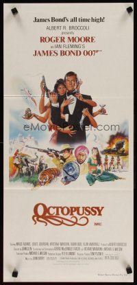 1y860 OCTOPUSSY Aust daybill '83 art of Maud Adams & Roger Moore as James Bond by Daniel Gouzee!