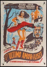 1y006 AT THE ORDER OF THE CZAR Colombian poster '54 Michel Simon, artwork of sexy dancer!