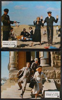 1y063 BONNIE & CLYDE set of 2 French LCs '67 classic crime duo Warren Beatty & Faye Dunaway!