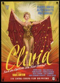 1y315 CLIVIA German '54 wonderful full-length artwork of sexy Claude Farell in title role!