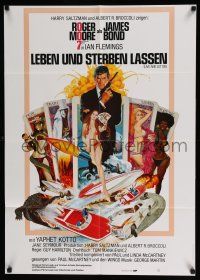 1y380 LIVE & LET DIE German R80s art of Roger Moore as James Bond by Robert McGinnis!