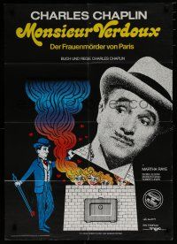 1y392 MONSIEUR VERDOUX German R75 wonderful different art of Charlie Chaplin by Leo Kouper!