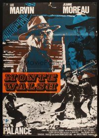 1y393 MONTE WALSH German '70 artwork of cowboys Lee Marvin & Jack Palance!