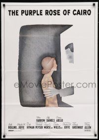 1y407 PURPLE ROSE OF CAIRO German '87 Woody Allen directed, cool artwork by Folon!