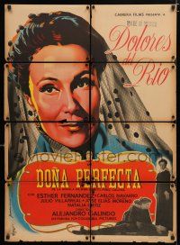1y071 DONA PERFECTA Mexican poster '51 Renau Berenguer artwork of Dolores Del Rio!