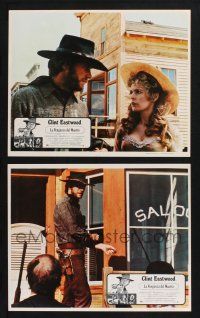 1y094 HIGH PLAINS DRIFTER set of 2 Mexican LCs '73 Clint Eastwood, Verna Bloom, Billy Curtis!