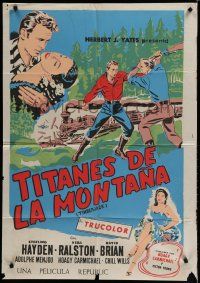 1y079 TIMBERJACK Mexican poster '55 Sterling Hayden, Vera Ralston, untamed, wild & primitive!
