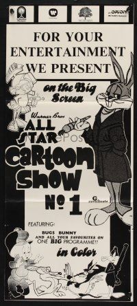 1y025 ALL STAR CARTOON SHOW No 1 New Zealand daybill '70s Bugs Bunny, Daffy Duck & more!