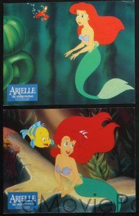 1y223 LITTLE MERMAID set of 14 German LCs '89 images of Ariel & cast, Disney underwater cartoon!