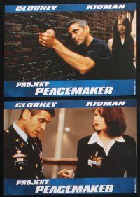 1y236 PEACEMAKER set of 8 German LCs '97 great images of George Clooney & sexy Nicole Kidman!