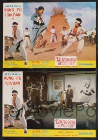 1y012 DRAGONS NEVER DIE set of 4 Hong Kong LCs '86 kung fu martial arts action thriller images!