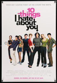 1z002 10 THINGS I HATE ABOUT YOU DS 1sh '99 Julia Stiles, Heath Ledger, modern Shakespeare!
