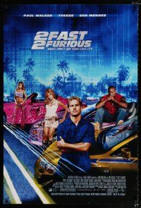 1z010 2 FAST 2 FURIOUS int'l DS 1sh '03 Paul Walker, Tyrese Gibson, sexy Eva Mendes, car racing