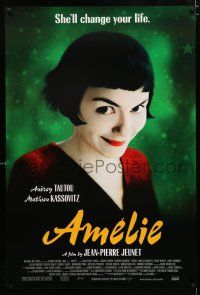 1z054 AMELIE 1sh '01 Jean-Pierre Jeunet, great close up of Audrey Tautou!