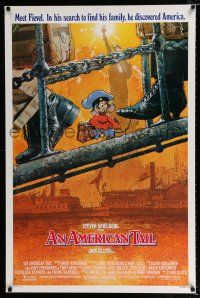1z060 AMERICAN TAIL 1sh '86 Steven Spielberg, Don Bluth, art of Fievel the mouse by Drew Struzan!