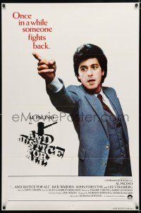 1z061 AND JUSTICE FOR ALL int'l 1sh '79 directed by Norman Jewison, Al Pacino fights back!