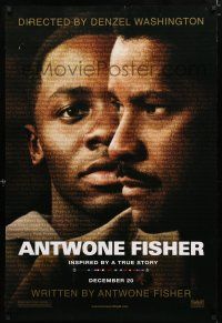 1z065 ANTWONE FISHER teaser DS 1sh '02 c/u of director & star Denzel Washington & Derek Luke!
