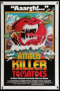 1z073 ATTACK OF THE KILLER TOMATOES 1sh '79 wacky monster artwork by David Weisman!