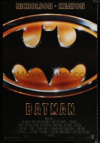 1z095 BATMAN 1sh '89 Michael Keaton, Jack Nicholson, directed by Tim Burton!