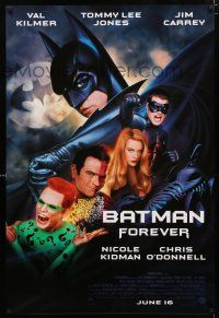 1z102 BATMAN FOREVER advance 1sh '95 Val Kilmer, Nicole Kidman, Tommy Lee Jones, Jim Carrey