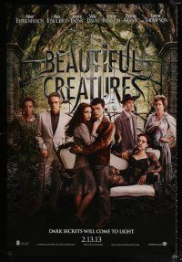 1z117 BEAUTIFUL CREATURES teaser DS 1sh '13 Alden Ehrenreich, Alice Englert, Jeremy Irons!