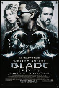 1z139 BLADE TRINITY advance DS 1sh '04 Wesley Snipes, toughguy Ryan Reynolds, Jessica Biel!