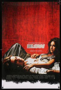 1z142 BLOW foil 1sh '01 Johnny Depp & Penelope Cruz in cocaine biography!