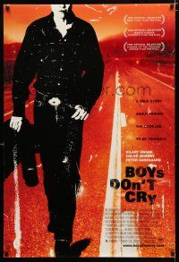 1z150 BOYS DON'T CRY DS 1sh '99 Hilary Swank, true story about finding the courage to be yourself!