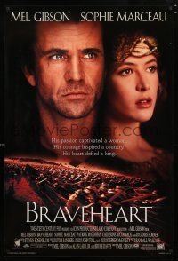 1z152 BRAVEHEART style C int'l DS 1sh '95 Mel Gibson as William Wallace & Sophie Marceau!