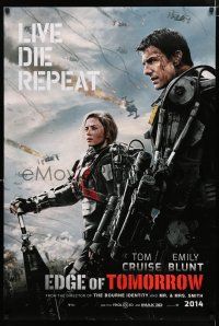 1z254 EDGE OF TOMORROW 2014 style teaser DS 1sh '14 Tom Cruise & Emily Blunt, live, die, repeat!