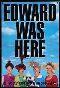 1z257 EDWARD SCISSORHANDS teaser DS 1sh '90 Tim Burton classic, great image of wacky haircuts!