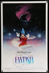 1z276 FANTASIA DS 1sh R90 great image of Mickey Mouse, Disney musical cartoon classic!