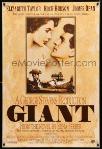 1z307 GIANT DS 1sh R96 James Dean, Elizabeth Taylor, Rock Hudson, directed by George Stevens!
