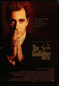 1z312 GODFATHER PART III int'l 1sh '90 cool portrait image of Al Pacino!