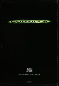 1z317 GODZILLA teaser DS 1sh '98 Roland Emmerich remake, guess who's coming to town!