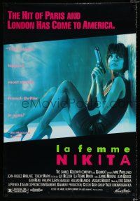1z439 LA FEMME NIKITA 1sh '91 Luc Besson, sexy Anne Parillaud w/pistol!