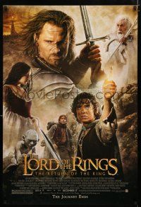 1z485 LORD OF THE RINGS: THE RETURN OF THE KING advance DS 1sh '03 Jackson, cool cast montage!