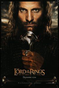 1z491 LORD OF THE RINGS: THE RETURN OF THE KING teaser 1sh '03 Viggo Mortensen as Aragorn!